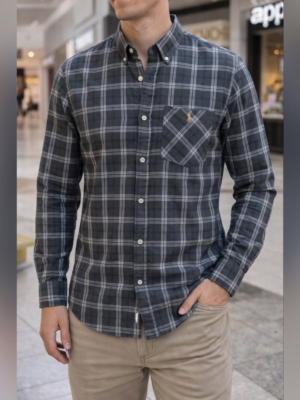 RALPH LAUREN CUSTOM FIT  BUTTON SHIRT (XXL)